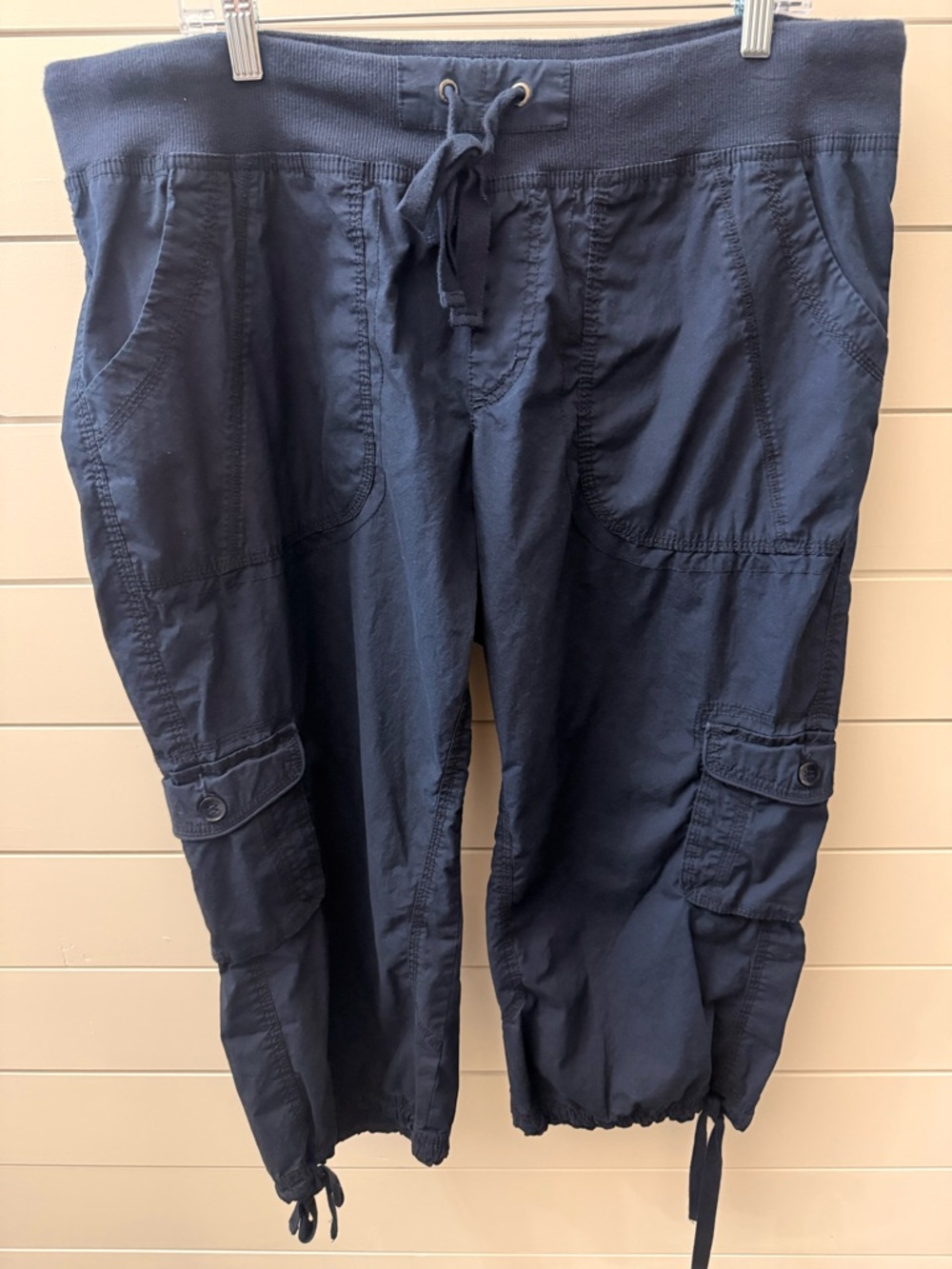Calvin Klein Dark Blue Cargo Capri Pants with Drawstring - Picture 7 of 7